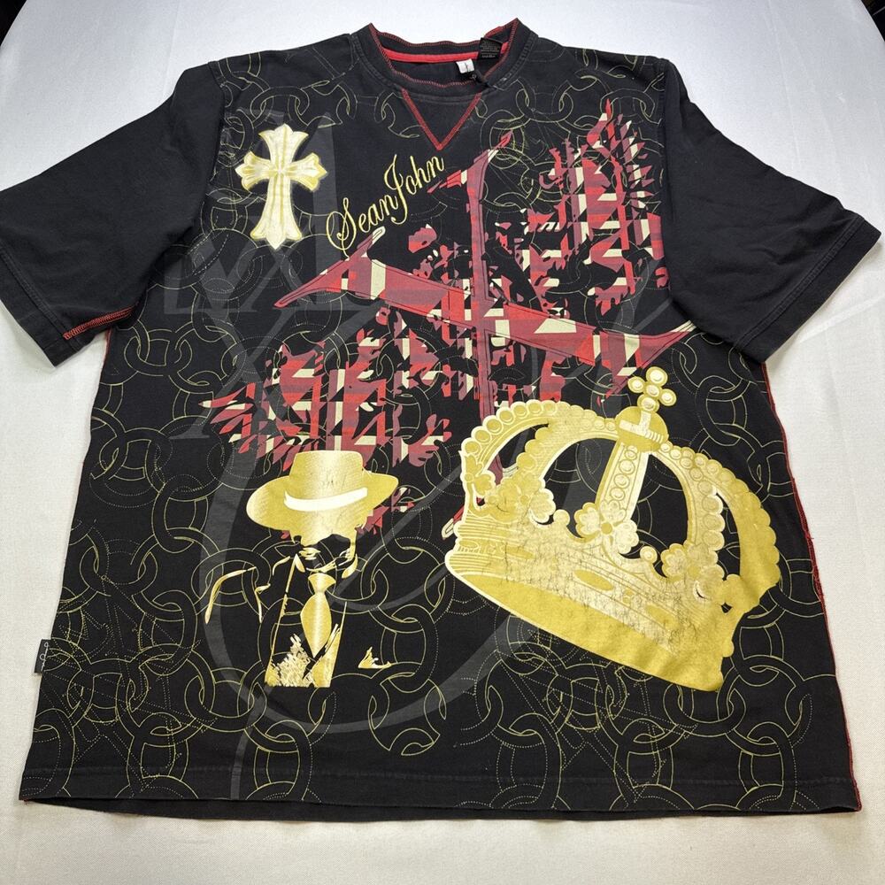 Vintage Sean John Men's All-Over Graphic Tee Mens Sz XXL Y2K Hip Hop #0164